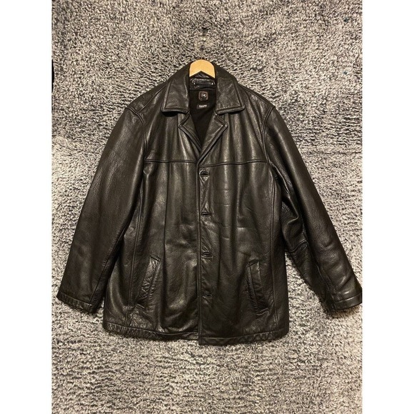 WILSONS LW Thinsulate Insulated 2 Layer HEAVY Leather Full Zip Coat Jacket Large - Picture 1 of 11